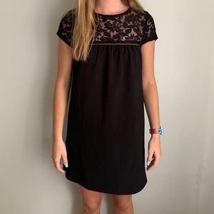 Simple black dress with pretty lace design!